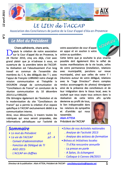 Le Lien bulletin d information de l ACA d Aix en Provence